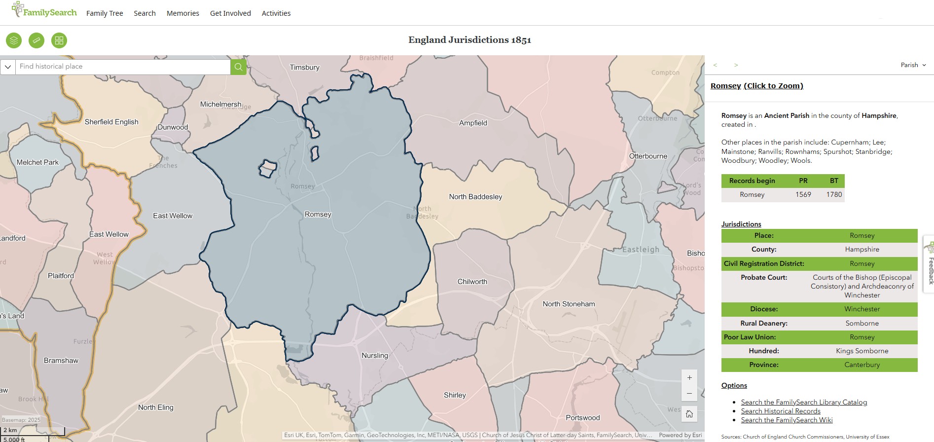 England Jurisdictions 1851 Romsey 1