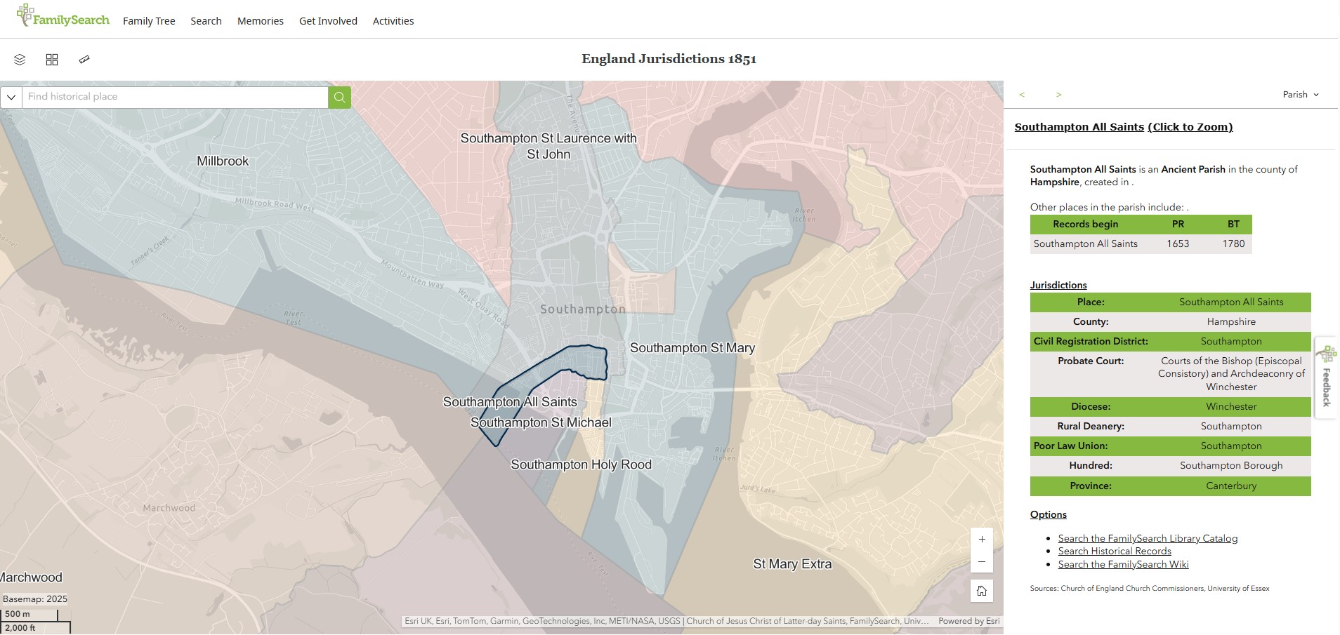 England Jurisdictions 1851 Southampton All Saints 1