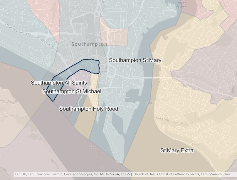 England Jurisdictions 1851 Southampton All Saints 2