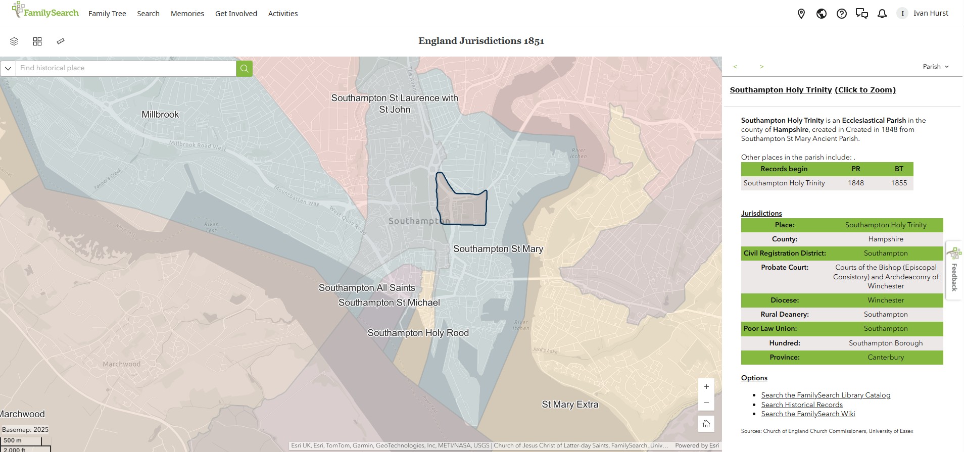 England Jurisdictions 1851 Southampton Holy Trinity 1