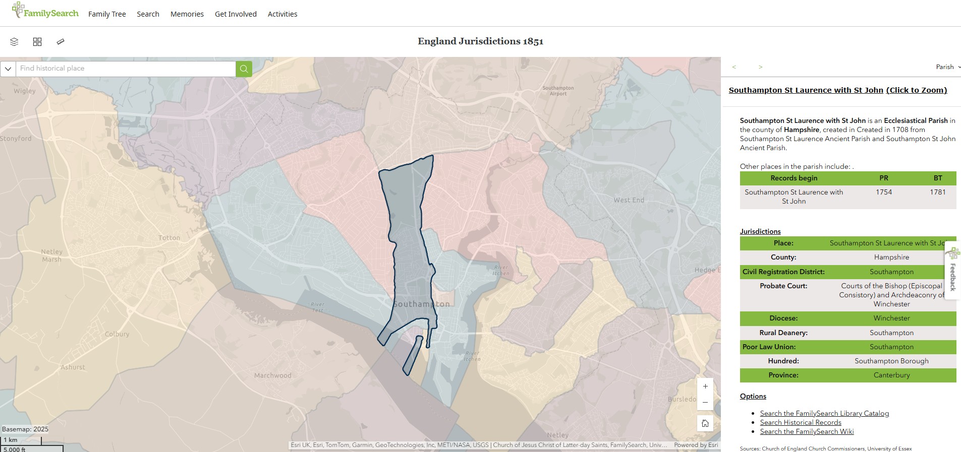 England Jurisdictions 1851 Southampton St Lawrence 1