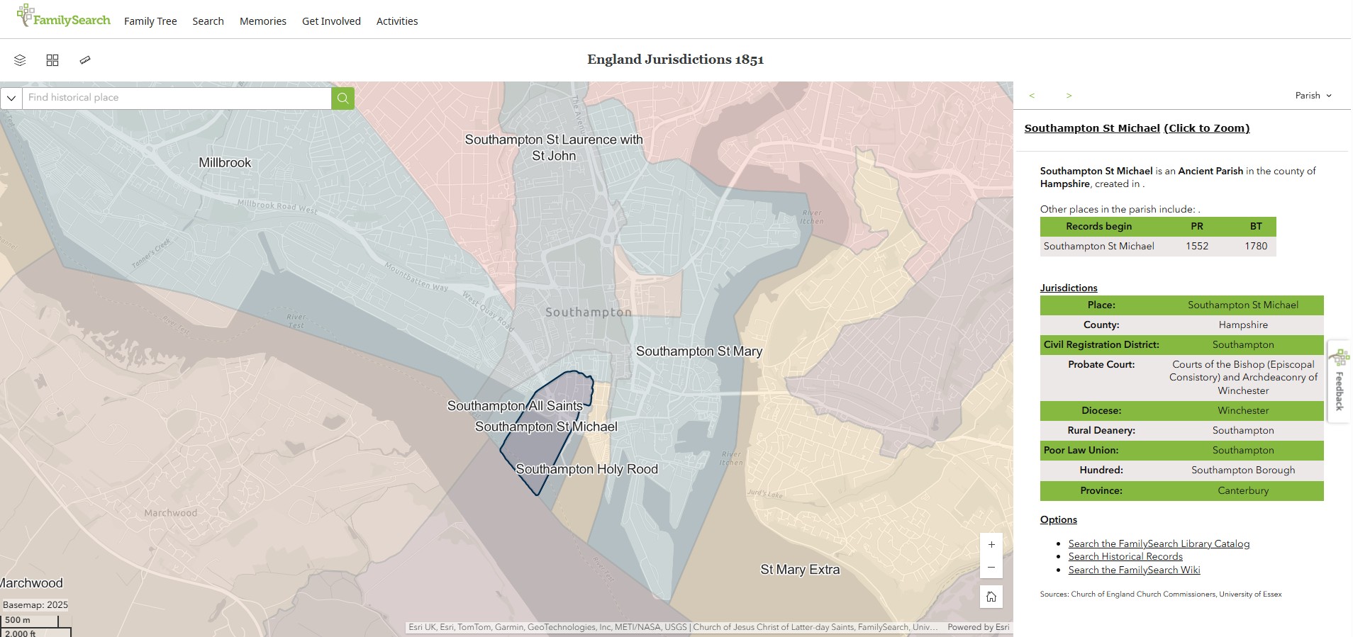 England Jurisdictions 1851 Southampton St Michael 1