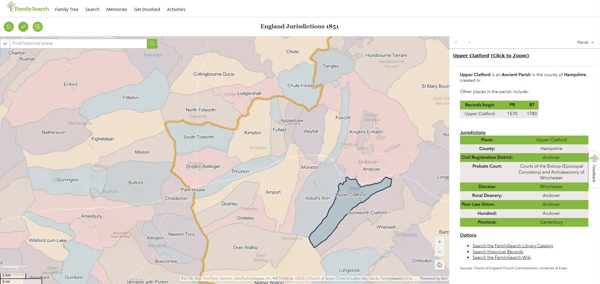 England Jurisdictions 1851 Upper Clatford 1