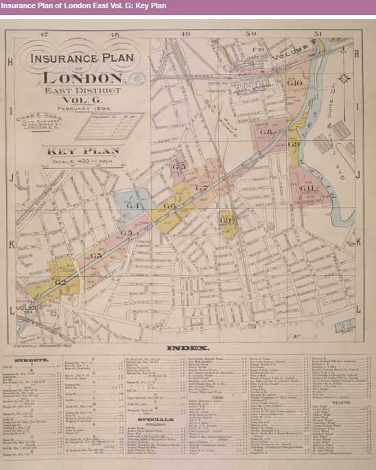 Fire Insurance Maps London East District Key Plan Vol G