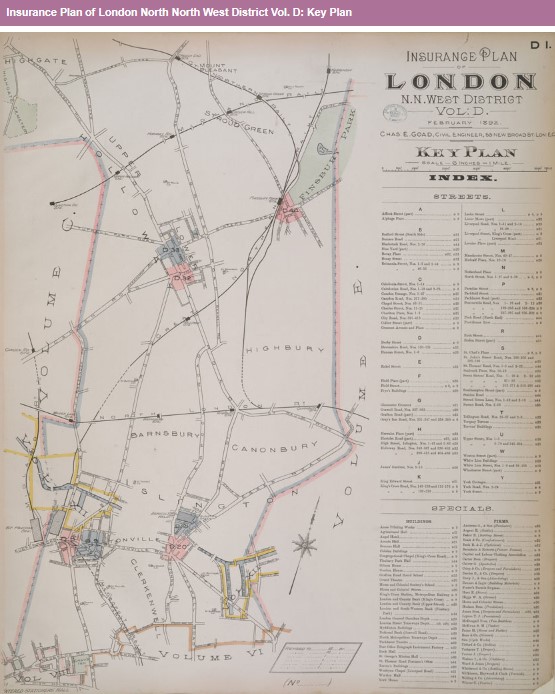 Fire Insurance Maps London North North West District Key Plan Vol D