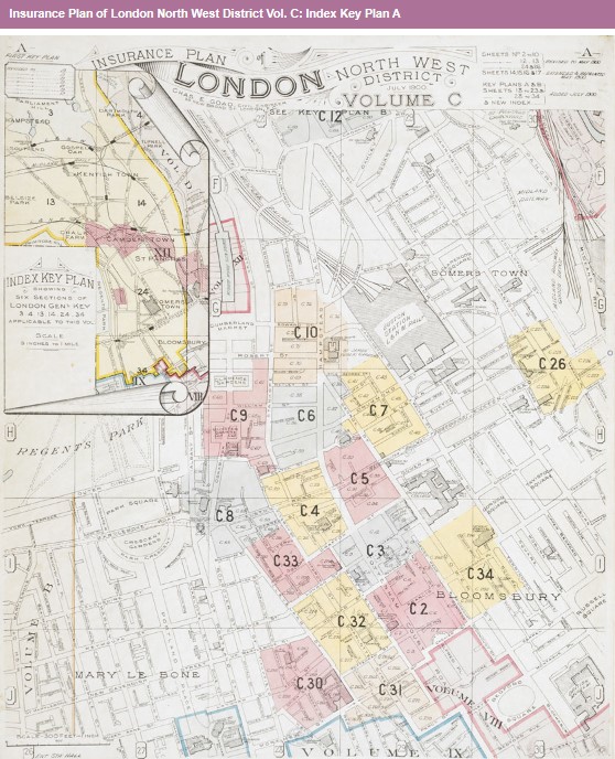 Fire Insurance Maps London North West District Key Plan Vol C