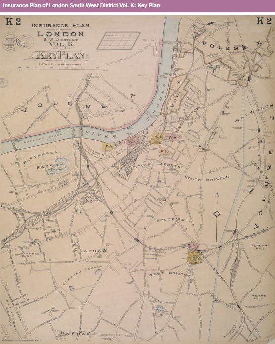 Fire Insurance Maps London South West District Key Plan Vol K