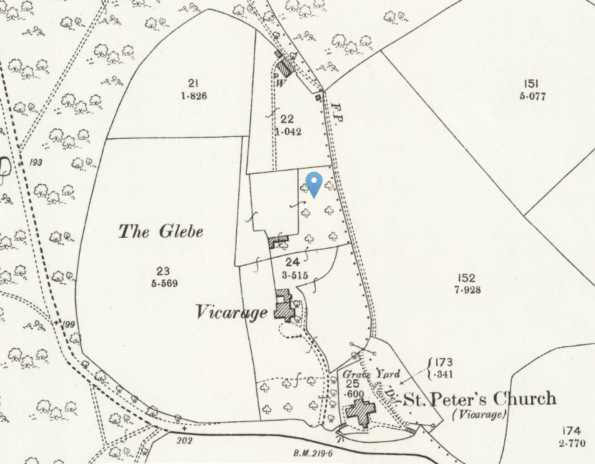 OS 25 Map Hants Bramshaw St Peters Church