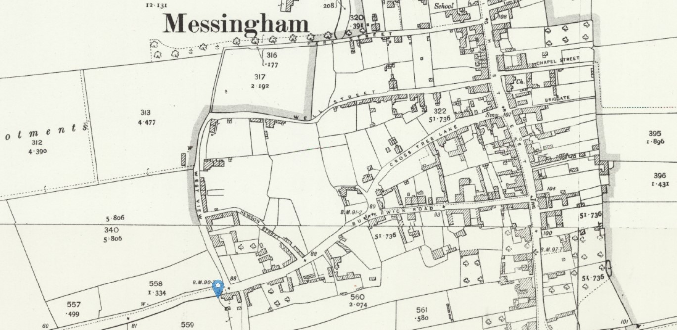 OS 25 Map Messingham Stather Hill Cottage