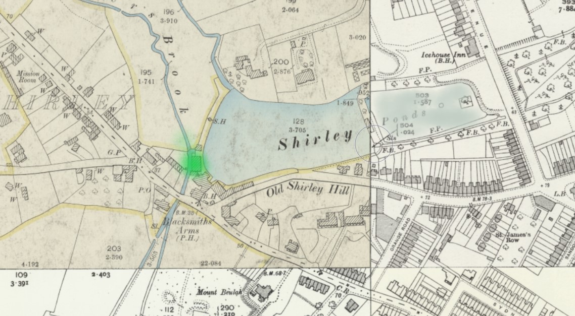 OS 25 Old Map Shirley Mill Hampshire