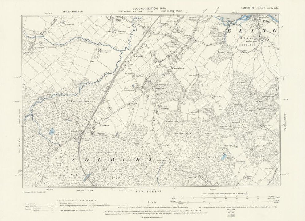 OS 6 Map Sheet Colbury