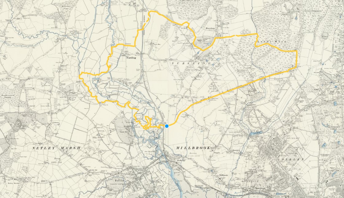 OS 6 Old Map Nursling Parish Boundary