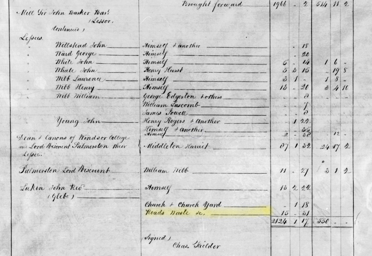 Tithe Apportionment Nursling Rev John Lukin Summary